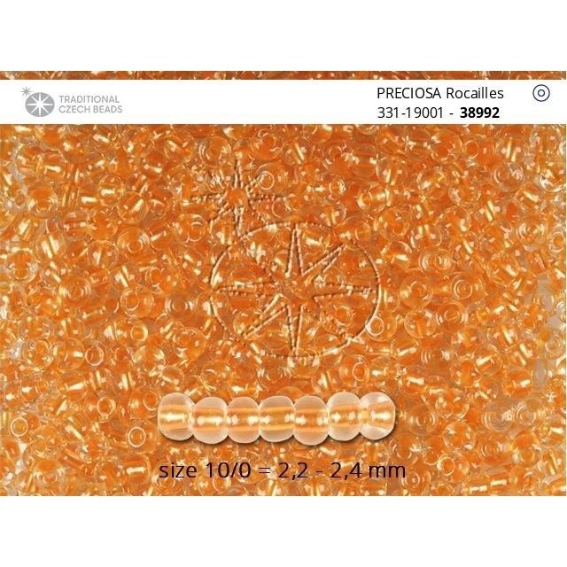 Бисер [38992] crystal, colour lined orange pearl  10/0