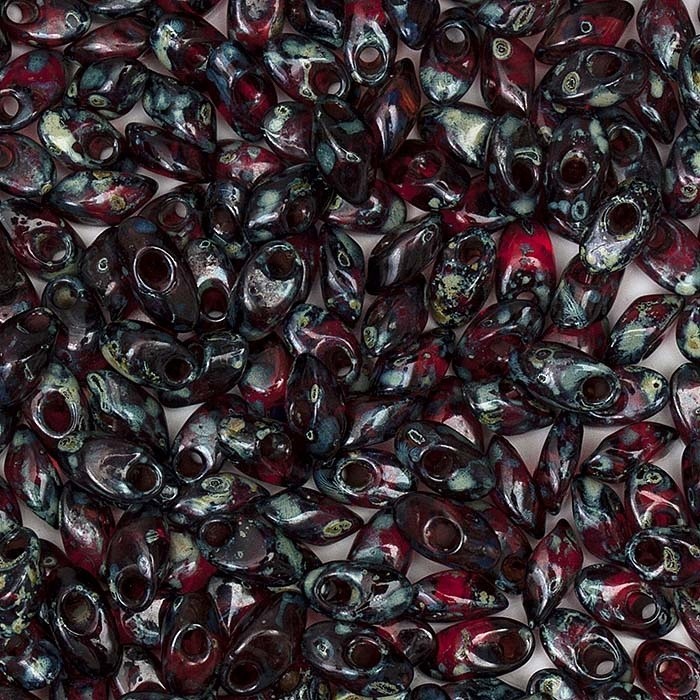 Бисер Miyuki LONG MAGATAMA (4504) рубиновый прозрачный Picasso