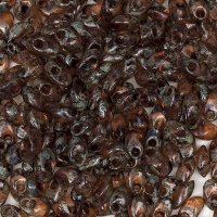 Бисер Miyuki LONG MAGATAMA (4505) Transparent Light Smoky Topaz Picasso
