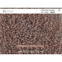 Бисер [38318] crystal, colour lined brown  6/0