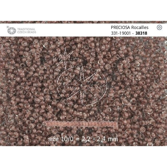Бисер [38318] crystal, colour lined brown  6/0
