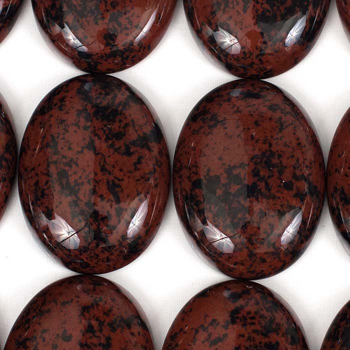 Обсидиан Mahogany, кабошон овальный 30х40