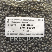 Бисер [44020 matt] серый радужный матовый  6/0