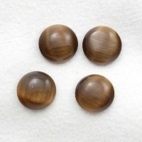 Кошачий глаз кофейный, кабошон круглый 15мм