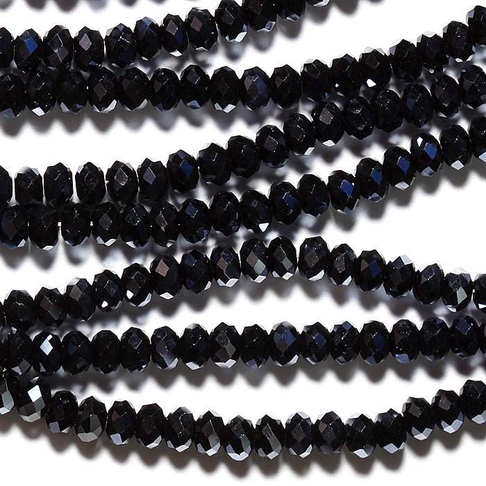 Рондель гранёный "Blue Hematite" 3х4,5 (нитка)