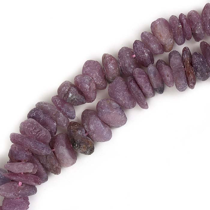 Корунд красный, бусина чипсы 12х4