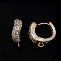 Швензы со стразами «Бриз» (золото)
