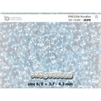 Бисер [382PB] прозрачный глянцевый с голубой жемчужной линией 10/0