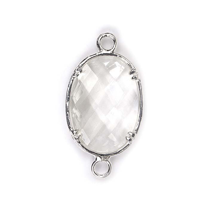 Коннектор "Crystal"("серебро") овальный 15х27