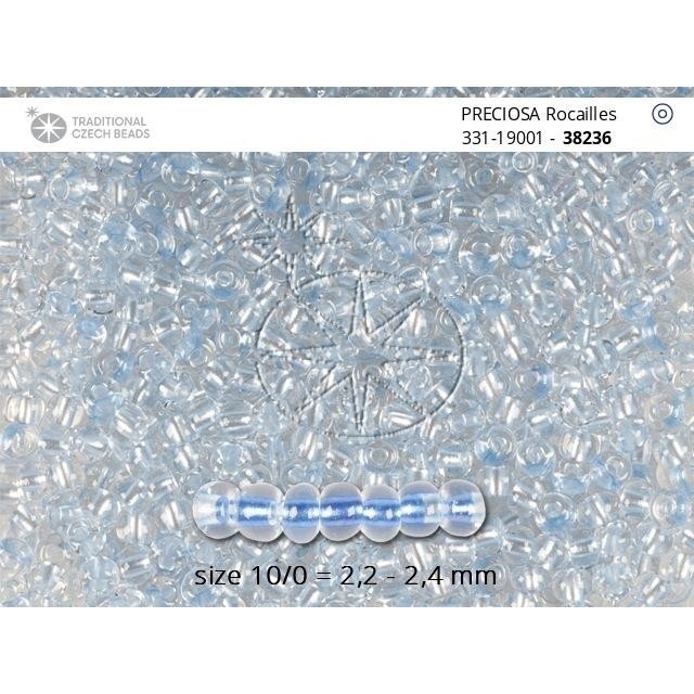Бисер [38236] crystal, colour lined blue pearl  10/0