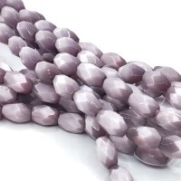 Кошачий глаз аметист, оливка граненая 8х12
