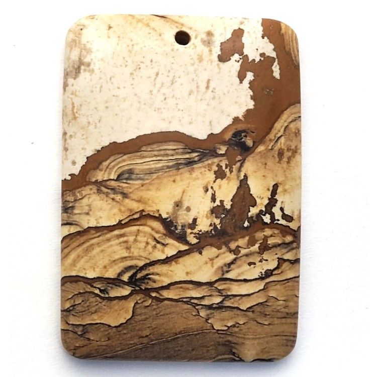 Яшма Owyhee Picture Jasper, подвеска прямоугольная 33х45
