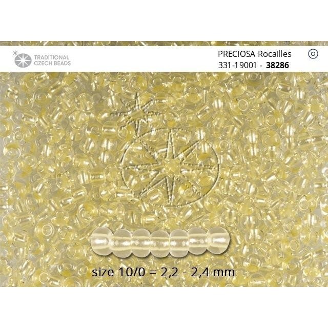 Бисер [38286] crystal, colour lined yellow pearl  10/0