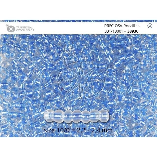 Бисер [38936] crystal, colour lined blue pearl  10/0