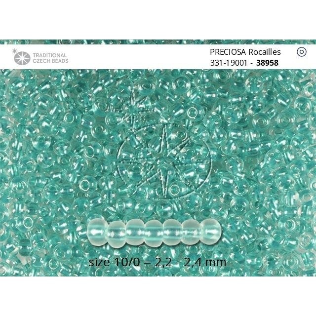 Бисер [38958] crystal, colour lined green pearl  10/0